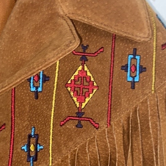 LEW MAGRAM Western Embroidered sz Large Fringe Jacket - Picture 9 of 10